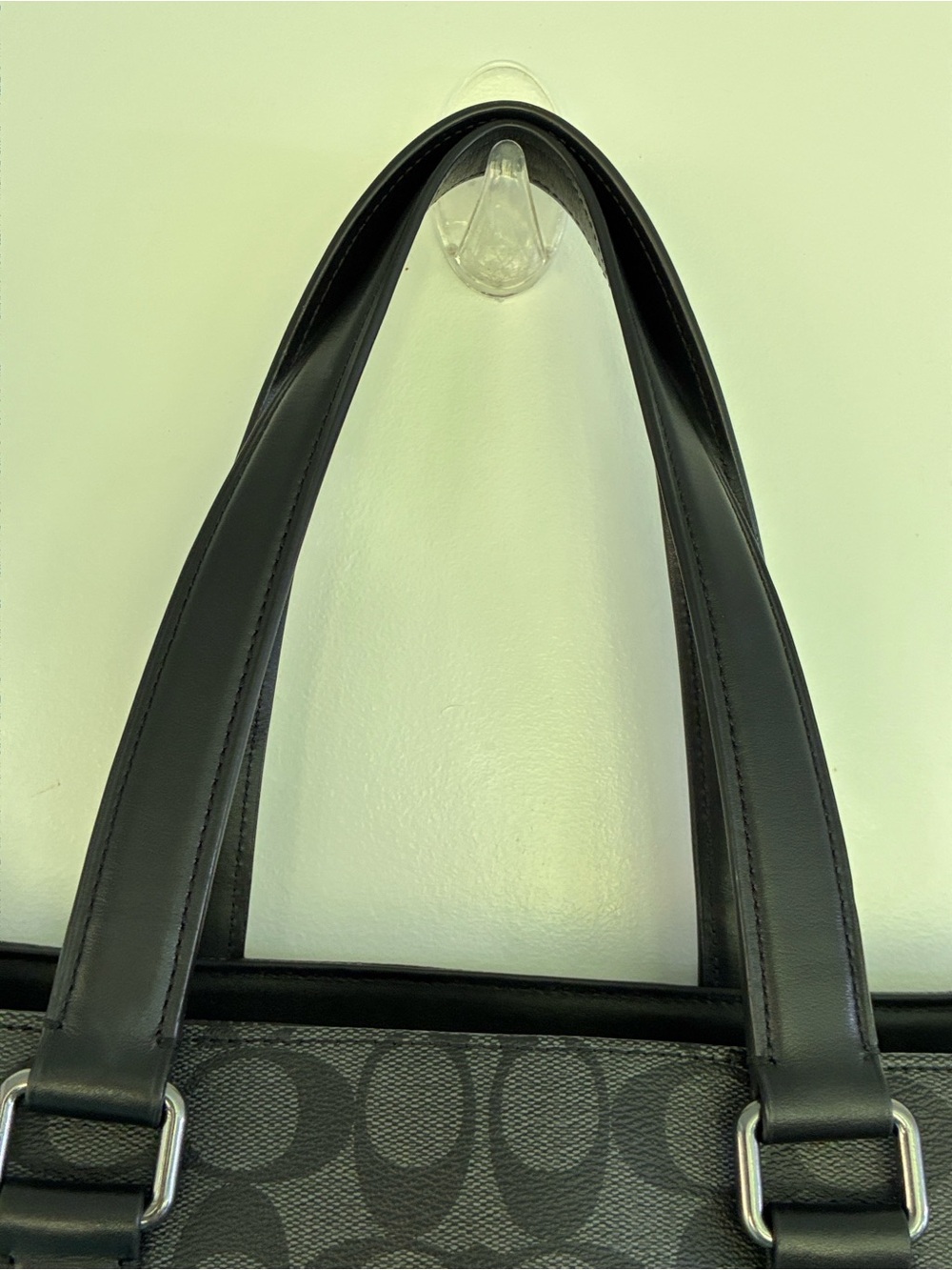 Coach Men's Graham Structured Tote Bag Signature Canvas Charcoal Black C3232 - Picture 8 of 13